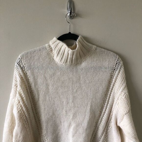 NWT-Maison Jules Cream Wool Blend Mock Turtleneck - Picture 4 of 10